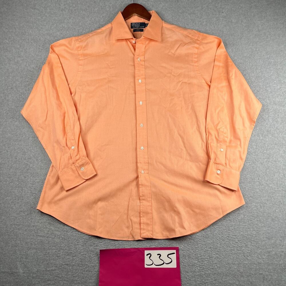 Polo Ralph Lauren Regent Classic Fit Shirt 17.5 Coral Button Up Long Sleeve Mens